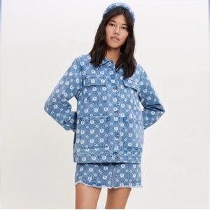 Maje X Sailor Moon Bmoon Monogrammed Denim Jacket Rare Limited Edition 36